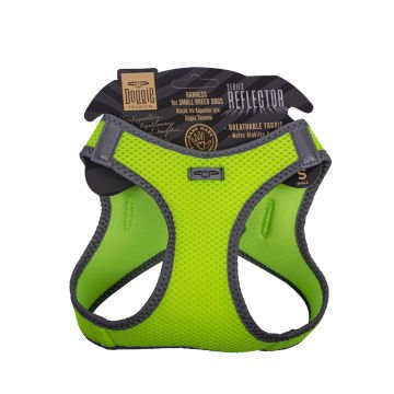 Doggie Havalı Dokumadan Reflektör Serisi El Yapımı Küçük Irk Köpek Göğüs Tasması S 32-38cm - Yellow