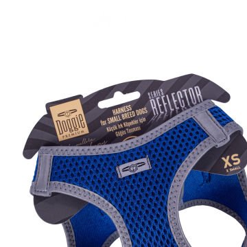 Doggie Havalı Dokumadan Reflektör Serisi El Yapımı Küçük Irk Köpek Göğüs Tasması XS 30-34cm - Blue