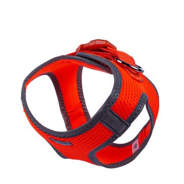 Doggie Havalı Dokumadan Reflektör Serisi El Yapımı Küçük Irk Köpek Göğüs Tasması XS 30-34cm - Orange