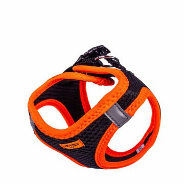 Doggie Havalı Dokumadan Neon Serisi El Yapımı Küçük Irk Köpek Göğüs Tasması 2XS 26-30cm - Orange