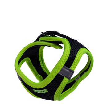 Doggie Havalı Dokumadan Neon Serisi El Yapımı Küçük Irk Köpek Göğüs Tasması 2XS 26-30cm - Yellow