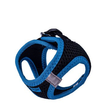 Doggie Havalı Dokumadan Neon Serisi El Yapımı Küçük Irk Köpek Göğüs Tasması 3XS 22-26cm - Blue