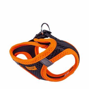 Doggie Havalı Dokumadan Neon Serisi El Yapımı Küçük Irk Köpek Göğüs Tasması 3XS 22-26cm - Orange