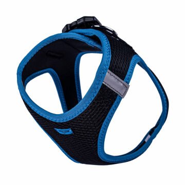 Doggie Havalı Dokumadan Neon Serisi El Yapımı Küçük Irk Köpek Göğüs Tasması L 42-48cm - Blue
