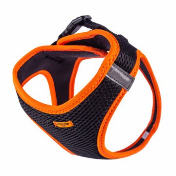 Doggie Havalı Dokumadan Neon Serisi El Yapımı Küçük Irk Köpek Göğüs Tasması L 42-48cm - Orange