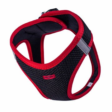 Doggie Havalı Dokumadan Neon Serisi El Yapımı Küçük Irk Köpek Göğüs Tasması L 42-48cm - Red