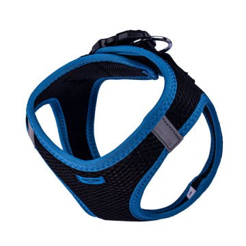 Doggie Havalı Dokumadan Neon Serisi El Yapımı Küçük Irk Köpek Göğüs Tasması M 38-44cm - Blue