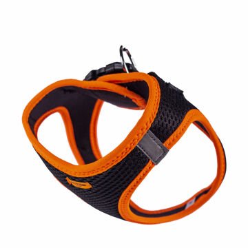 Doggie Havalı Dokumadan Neon Serisi El Yapımı Küçük Irk Köpek Göğüs Tasması M 38-44cm - Orange