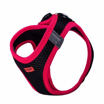 Doggie Havalı Dokumadan Neon Serisi El Yapımı Küçük Irk Köpek Göğüs Tasması M 38-44cm - Pink