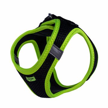 Doggie Havalı Dokumadan Neon Serisi El Yapımı Küçük Irk Köpek Göğüs Tasması M 38-44cm - Yellow