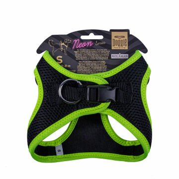 Doggie Havalı Dokumadan Neon Serisi El Yapımı Küçük Irk Köpek Göğüs Tasması S 32-38cm - Yellow