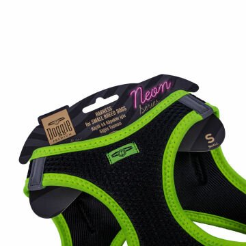 Doggie Havalı Dokumadan Neon Serisi El Yapımı Küçük Irk Köpek Göğüs Tasması S 32-38cm - Yellow