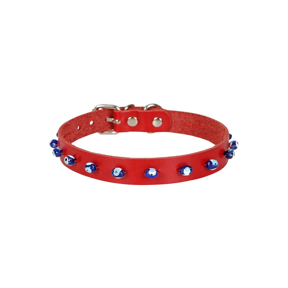 Cattie Gerçek Deriden El Yapımı Boncuklu Kedi Boyun Tasması