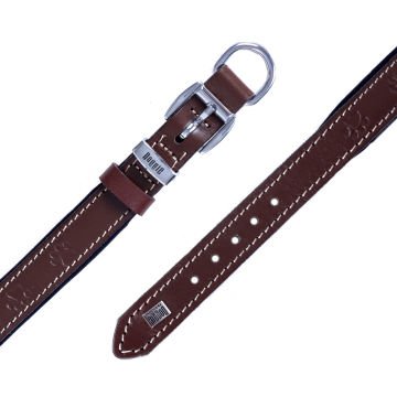 Doggie Konforlu Gerçek Deriden El Yapımı Pati Desenli Köpek Boyun Tasması 2x30-35cm - Brown