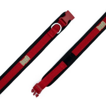 Doggie Havalı Dokumadan El Yapımı Köpek Boyun Tasması 1,5x30-40cm - Red