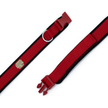 Doggie Havalı Dokumadan El Yapımı Köpek Boyun Tasması 2,5x40-50cm - Red