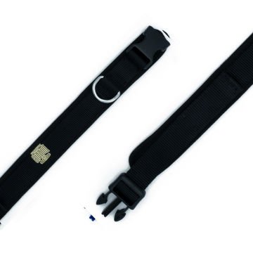 Doggie Havalı Dokumadan El Yapımı Köpek Boyun Tasması 2,5x40-50cm - Black