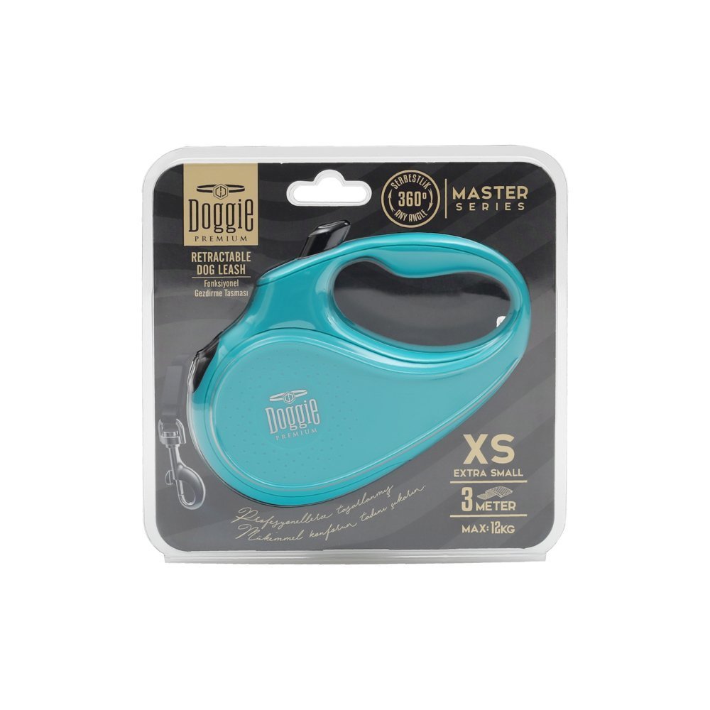 Doggie Master Serisi Otomatik Uzatma Tasması XS-12kg-3mt - Blue