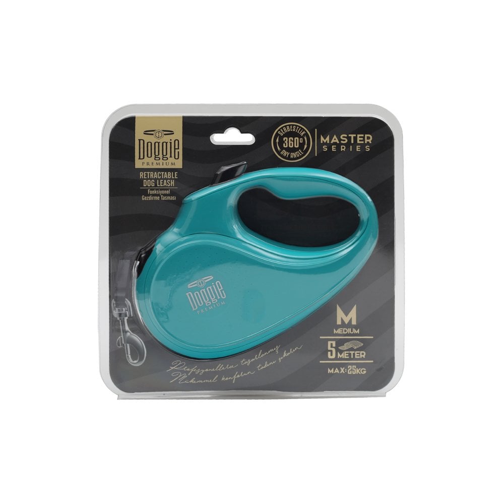 Doggie Master Serisi Otomatik Uzatma Tasması M-25kg-5mt - Blue