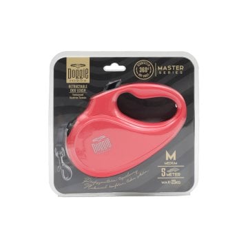 Doggie Master Serisi Otomatik Uzatma Tasması M-25kg-5mt - Pink