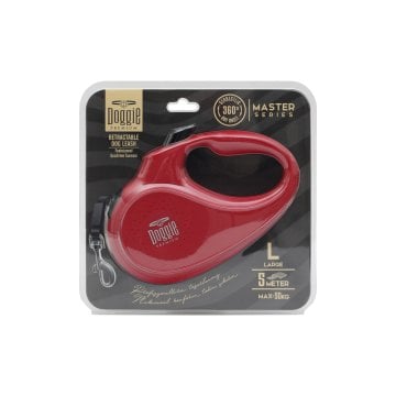 Doggie Master Serisi Otomatik Uzatma Tasması L-50kg-5mt - Red