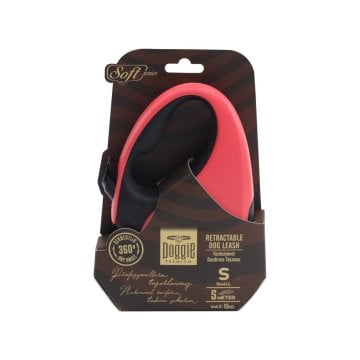 Doggie Soft Serisi Otomatik Uzatma Tasması S-15kg-5mt - Pink