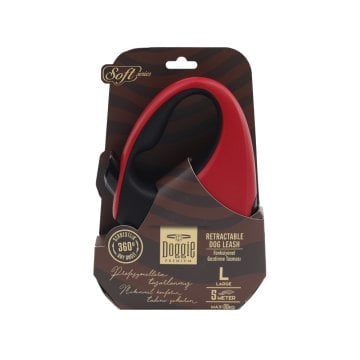 Doggie Soft Serisi Otomatik Uzatma Tasması L-50kg-5mt - Red