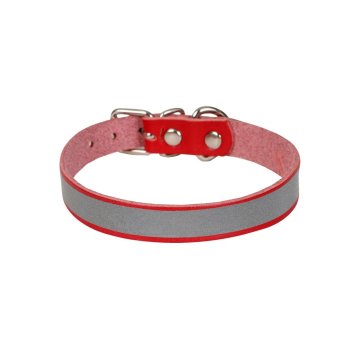 Cattie Gerçek Deriden El Yapımı Reflektörlü Kedi Boyun Tasması 1,2x25-29cm - Red