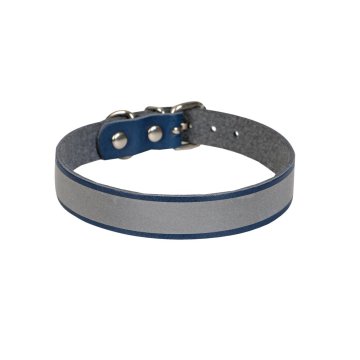 Cattie Gerçek Deriden El Yapımı Reflektörlü Kedi Boyun Tasması 1,2x25-29cm - Royal Blue
