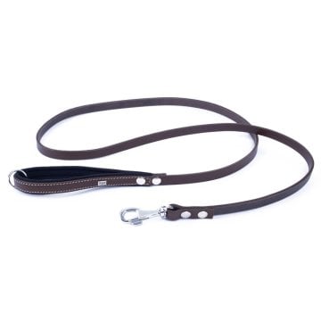 Doggie Konforlu Gerçek Deriden El Yapımı Köpek Gezdirme Kayışı 1,5x160cm - Brown