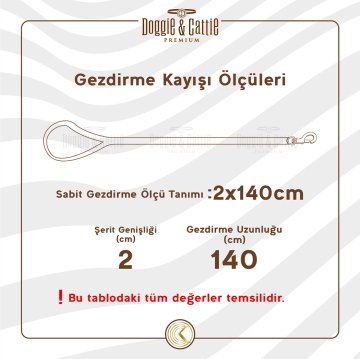 Doggie Konforlu Gerçek Deriden El Yapımı Köpek Gezdirme Kayışı 1,5x160cm - Camel