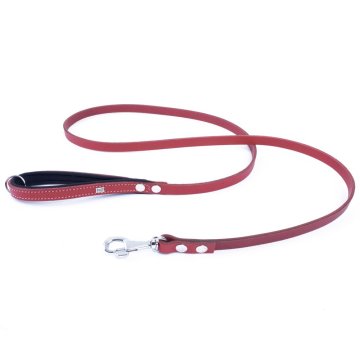 Doggie Konforlu Gerçek Deriden El Yapımı Köpek Gezdirme Kayışı 1,5x160cm - Red
