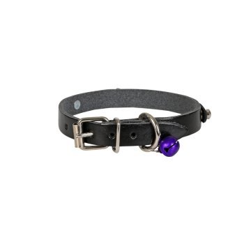 Cattie Gerçek Deriden El Yapımı İsimlikli Kedi Boyun Tasması 1,2x25-29cm - Black