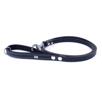 Doggie Konforlu Gerçek Deriden El Yapımı Köpek Gezdirme Kayışı 1,5x160cm - Black