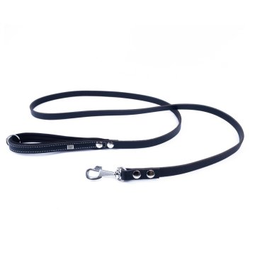Doggie Konforlu Gerçek Deriden El Yapımı Köpek Gezdirme Kayışı 1,5x160cm - Black