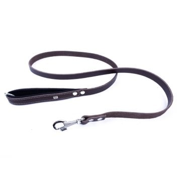 Doggie Konforlu Gerçek Deriden El Yapımı Köpek Gezdirme Kayışı 2x140cm - Brown