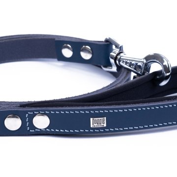 Doggie Konforlu Gerçek Deriden El Yapımı Köpek Gezdirme Kayışı 2x140cm - Royal Blue