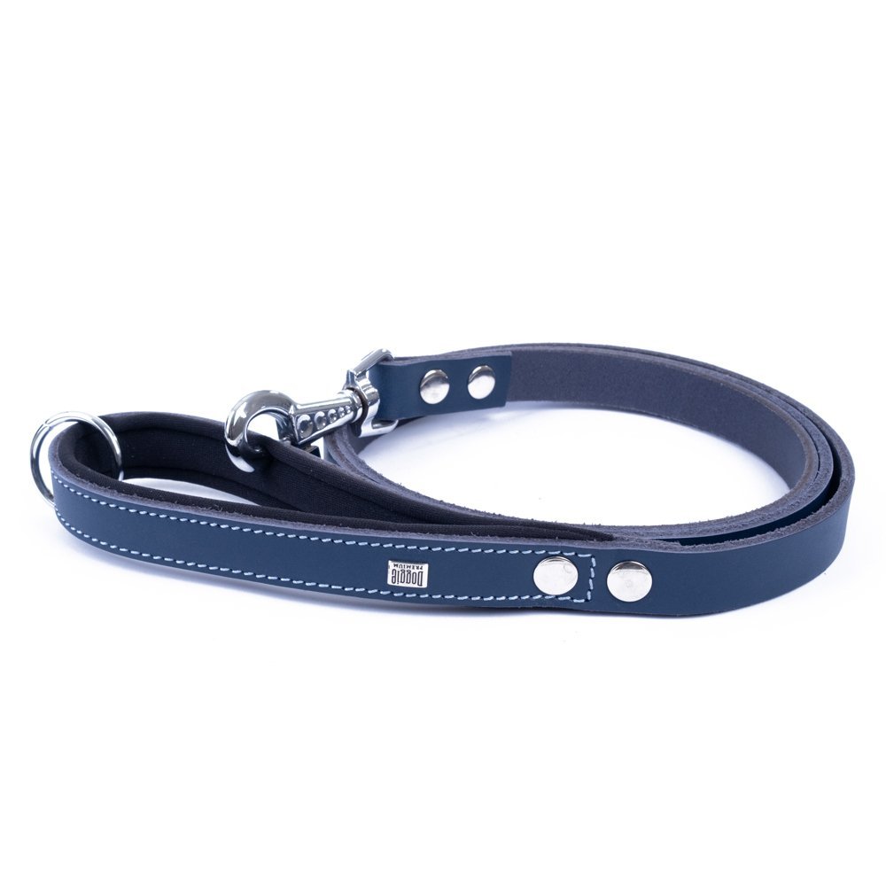 Doggie Konforlu Gerçek Deriden El Yapımı Köpek Gezdirme Kayışı 2x140cm - Royal Blue