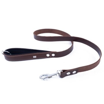 Doggie Konforlu Gerçek Deriden El Yapımı Köpek Gezdirme Kayışı 2,5x120cm - Brown