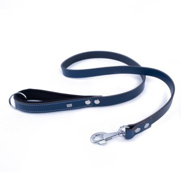Doggie Konforlu Gerçek Deriden El Yapımı Köpek Gezdirme Kayışı 2,5x120cm - Royal Blue
