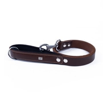 Doggie Konforlu Gerçek Deriden El Yapımı Köpek Gezdirme Kayışı 3x100cm - Brown