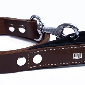 Doggie Konforlu Gerçek Deriden El Yapımı Köpek Gezdirme Kayışı 3x100cm - Brown