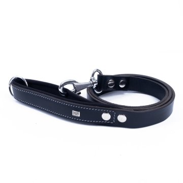 Doggie Konforlu Gerçek Deriden El Yapımı Köpek Gezdirme Kayışı 3x100cm - Black