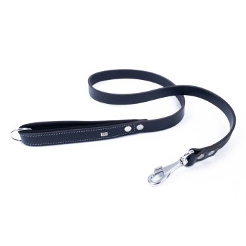 Doggie Konforlu Gerçek Deriden El Yapımı Köpek Gezdirme Kayışı 3x100cm - Black