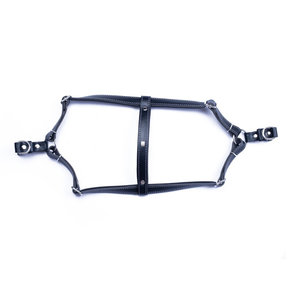 Doggie Konforlu Gerçek Deriden El Yapımı Ronin Model Köpek Göğüs Tasması S-1,5x40-45cm - Black