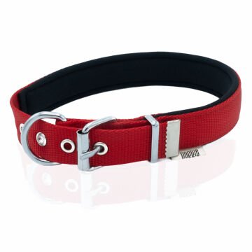 Doggie Konforlu Dokumadan El Yapımı Köpek Boyun Tasması 2,5x42-50cm - Red