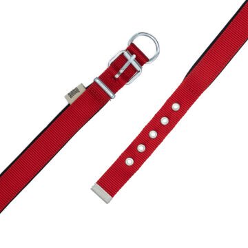 Doggie Konforlu Dokumadan El Yapımı Köpek Boyun Tasması 2,5x42-50cm - Red