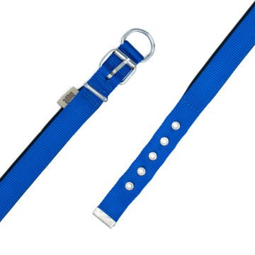 Doggie Konforlu Dokumadan El Yapımı Köpek Boyun Tasması 2,5x42-50cm - Royal Blue