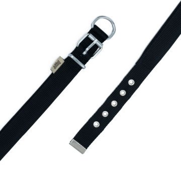 Doggie Konforlu Dokumadan El Yapımı Köpek Boyun Tasması 2,5x42-50cm - Black