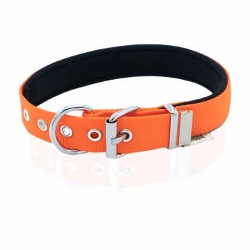 Doggie Konforlu Dokumadan El Yapımı Köpek Boyun Tasması 2,5x42-50cm - Orange